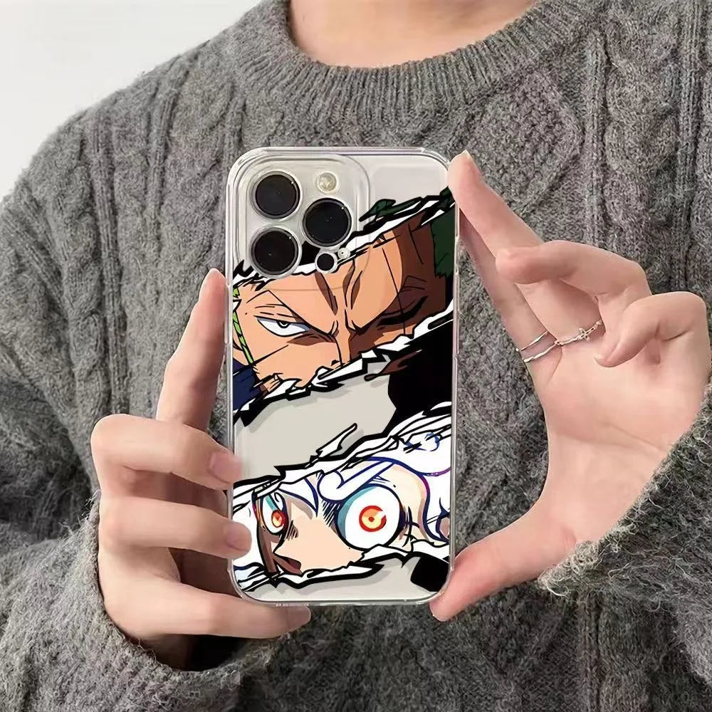 Japan Anime Phone Cases For iPhone 16 15 14 13 12 11 Pro Max XR 8 7 Plus 13 12 Mini Soft Transparent Cover
