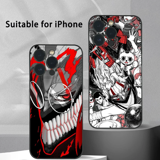 Anime D_DandadanS Cool Phone Case For iPhone 16 15 14 13 Pro Max Plus Mini Black Frosted Soft Shell