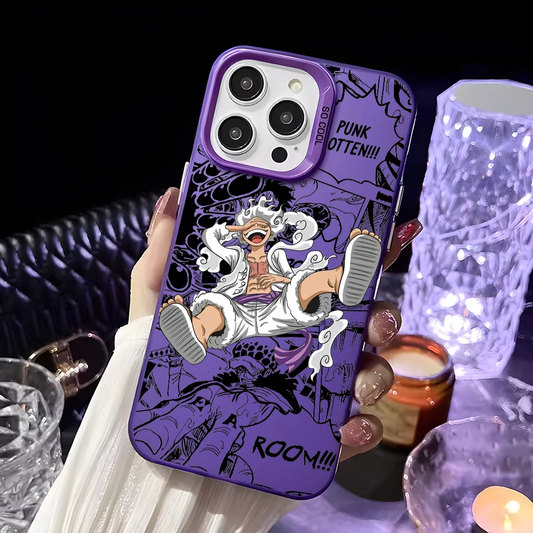 O-one-pieceS Anime Phone Case For iPhone 16 15 14 13 12 11 Pro Max Black Purple Matte Laser Metallic Aurora Funda